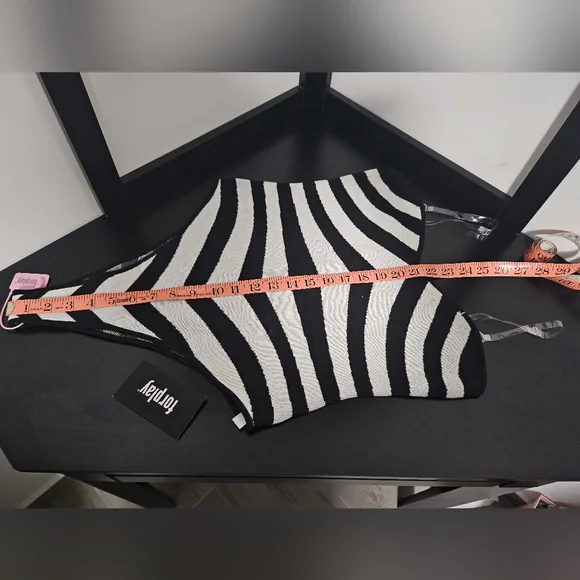 Forplay, OG Barbie Black and White Striped Swimsuit - Picture 7 of 10